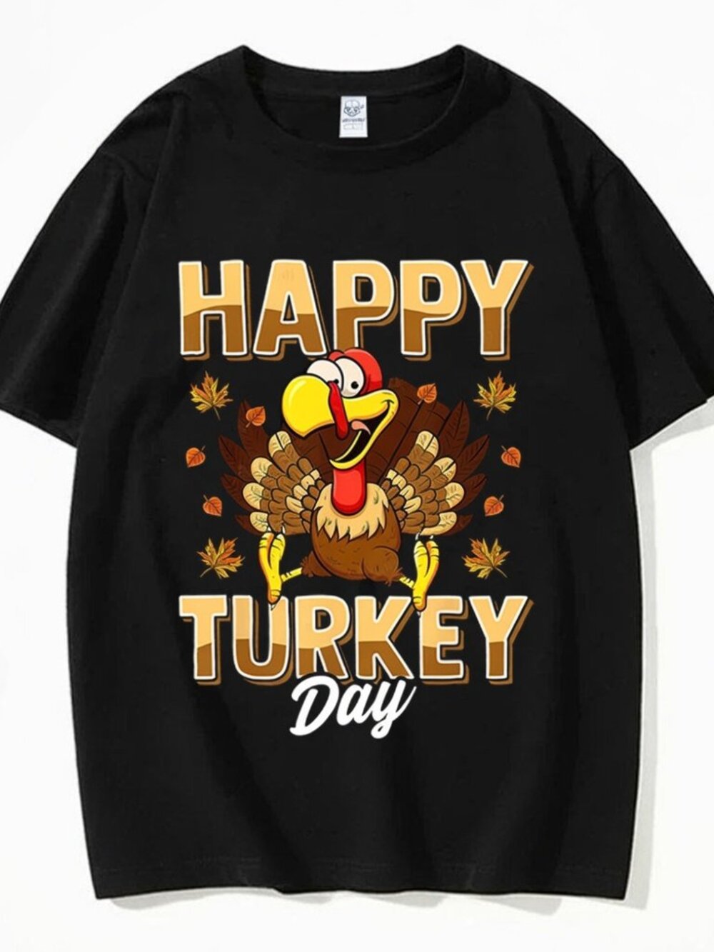 "Happy Turkey Day" Funny Goofy Turkey Graphic Tee